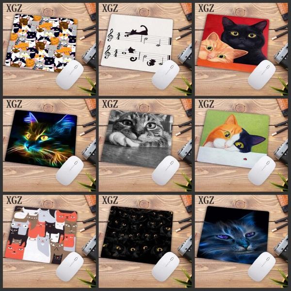 

mouse pads & wrist rests xgz animation pad animal cute cat head cool design table small notebook computer gaming desk mat 22x18cm