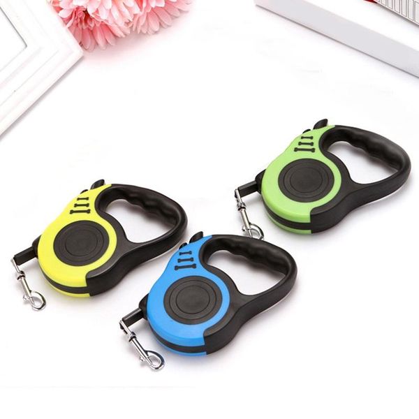 

dog collars & leashes retractable leash automatic flexible puppy cat traction rope belt for small medium dogs pet products(yellow)