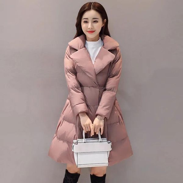 

women's down & parkas cotton jacket middle and long korean 2021 princess poncho skirt winter coat women, Black
