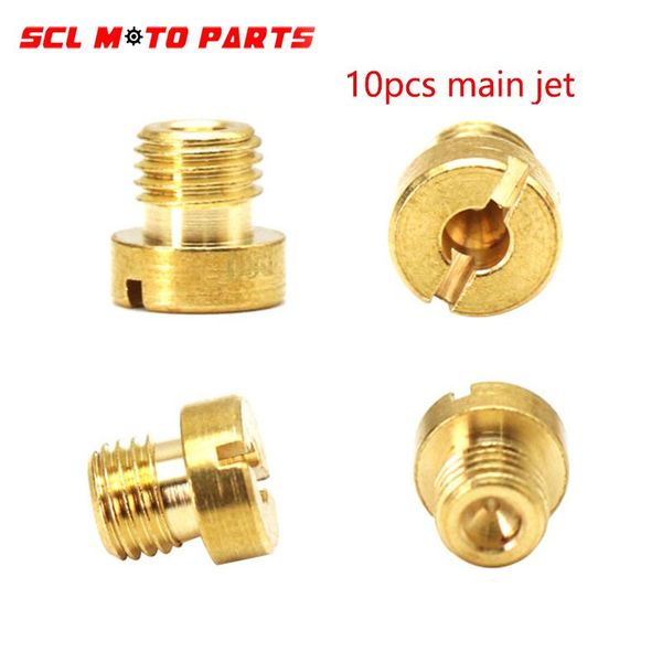 

alconstar-10pcs carburetor main jet kit set m6 6mm thread for dellorto phbh phbl frd phf vhb vhsh injector nozzle size 66-155 motorcycle fue