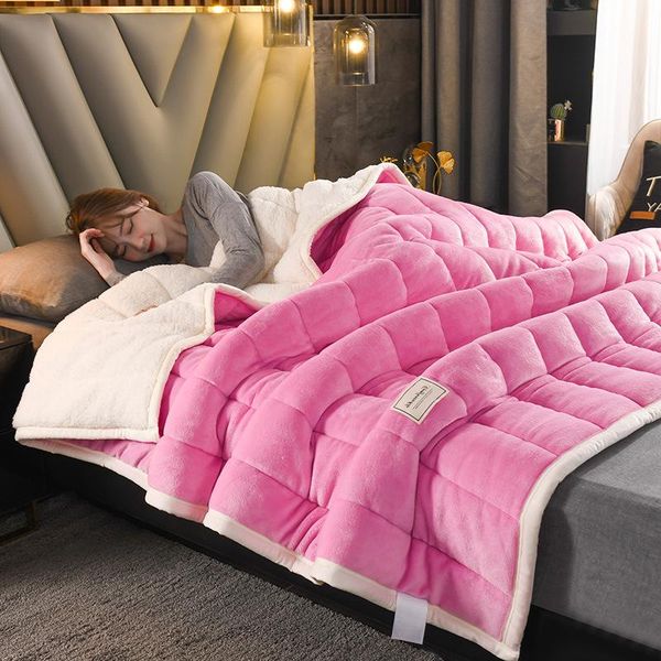 

blankets berber fleece bed blanket supple weighted warm quilt sofa travel car outdoor sleeping comforter sheet