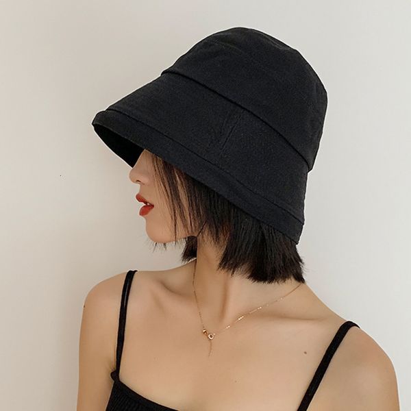 

fashion new women's designer fashion simple black fisherman's hat summer big brim sunscreen