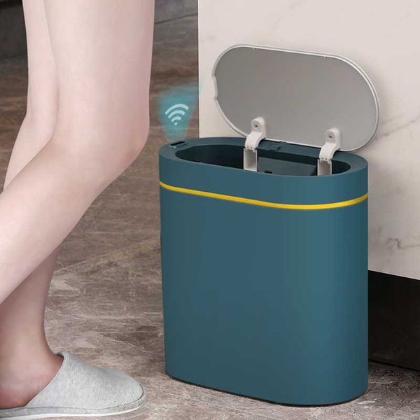 

waste bins 8l narrow slot smart trash can bathroom waterproof sensor living room accessories