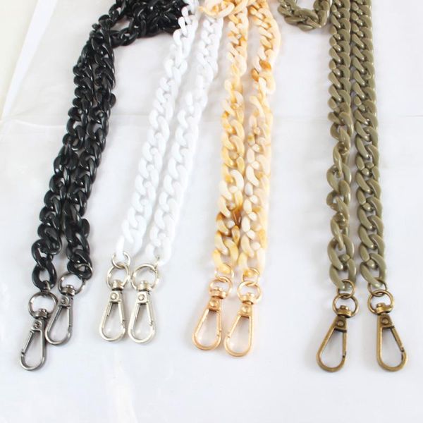 

bag parts & accessories women fashion acrylic resin chain strap for handbags gold purse chains plastic bags, Black