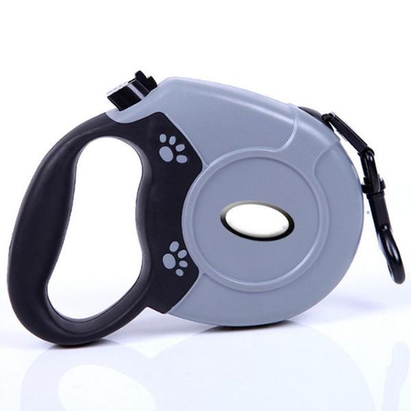 

dog collars & leashes pet retractable chain leash in large leopard rope gray