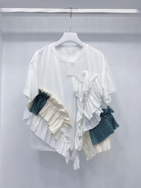 

summer fashion women patchwork loose t-shirt tee ladies casual 3 color gdnz 4.28 women's, White