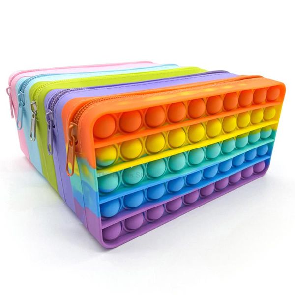 

pencil bags 2021 rodent pioneer case simple its version of pure color press silicone decompression bubble stationery storage bag