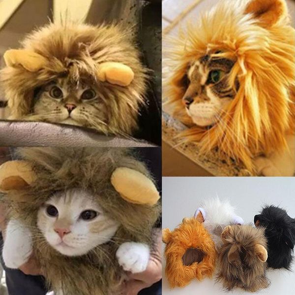 

pet dog hat emulation lion muffler autumn winter dress up costume scarf wig head cap accessories funny cat toys