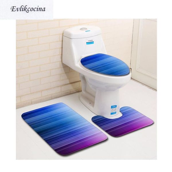 

bath mats 3pcs blue striped banyo paspas bathroom carpet toilet mat set non slip pad tapis salle de bain alfombra bano