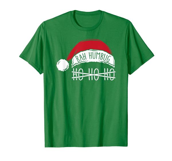

bah humbug santa hat no ho ho ho anti xmas grouch t-shirt, White;black
