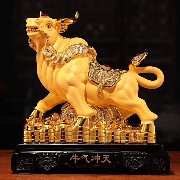 

decorative objects & figurines home decoration frosted taurus lucky creative wood grain bull warrior business gift resin crafts