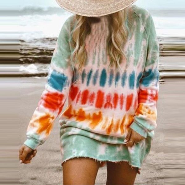 

casual dresses women autumn cotton mini dress 2021 elegant long sleeve print loose homewear beach style robe femme, Black;gray