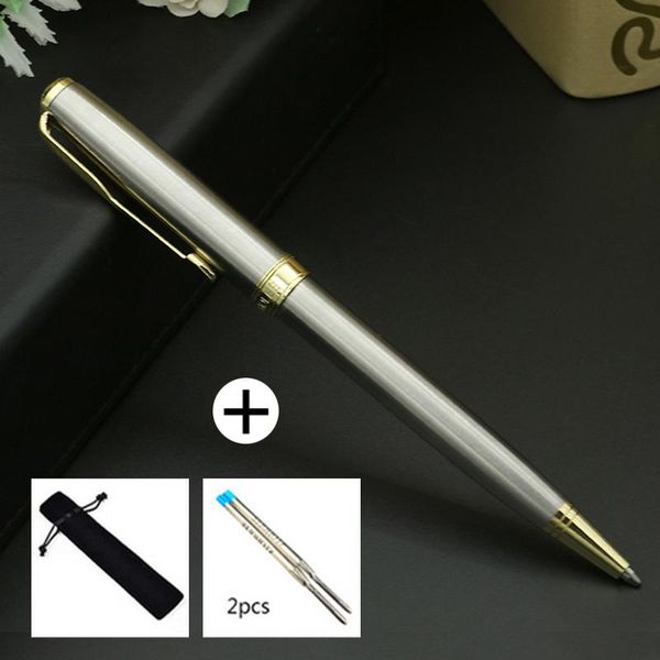 

blue ink office pen commercial metal ballpoint gift stationery core automatic roller ball for school 0.7mm refill pens, Blue;orange