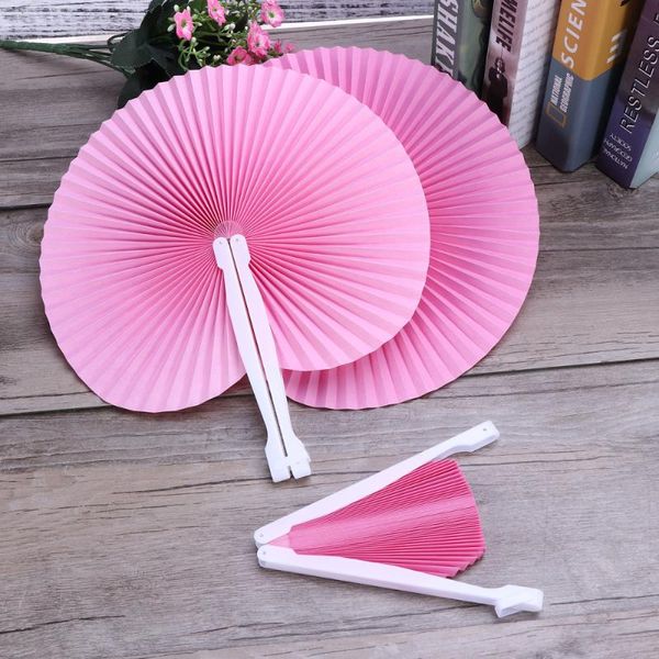 

pcs folding fan chinese paper folded circular for wedding party ) other home decor