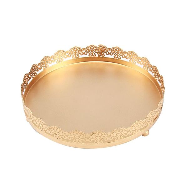 

kitchen storage & organization metal towel tray dish plate tea fruit serving trays cosmetics jewelry display organizer for bathroom decor
