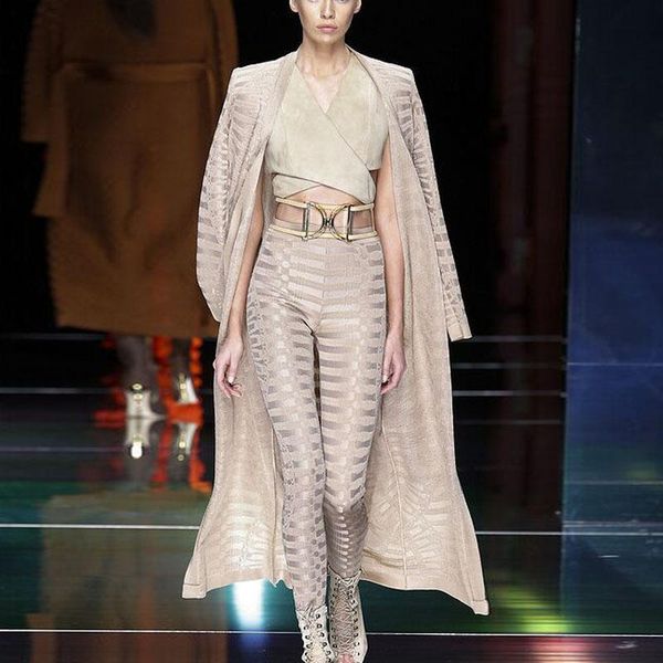 

women's trench coats fashion runway geometic jacquard b*lmain celebrity party bandage cardigan jacket dr524, Tan;black