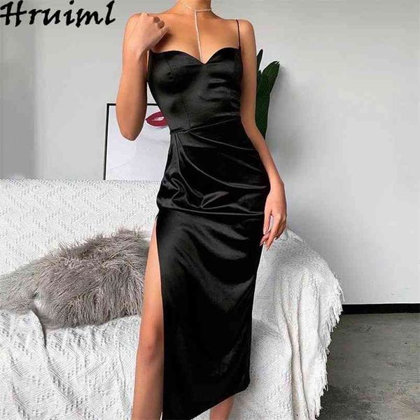 

dress streetwear solid party slim elegant night club woman backless sleeveless thigh slit sling holidays es 210513, Black;gray