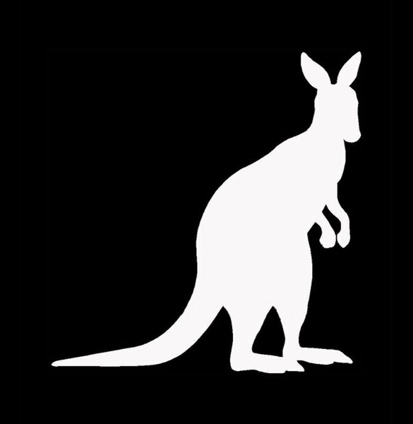 

13*13cm kangaroo car sticker decals animal fun series car window sticker black/silver