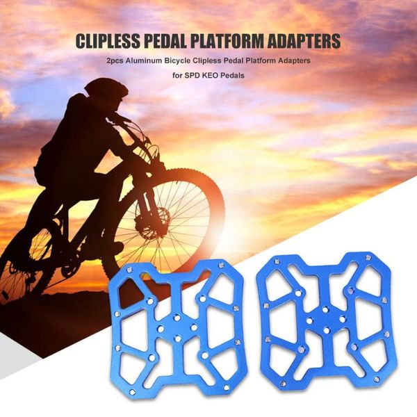 

bike pedals 2pcs durable clipless pedal classic delicate aluminum spd keo bicycle platform adapters accessories
