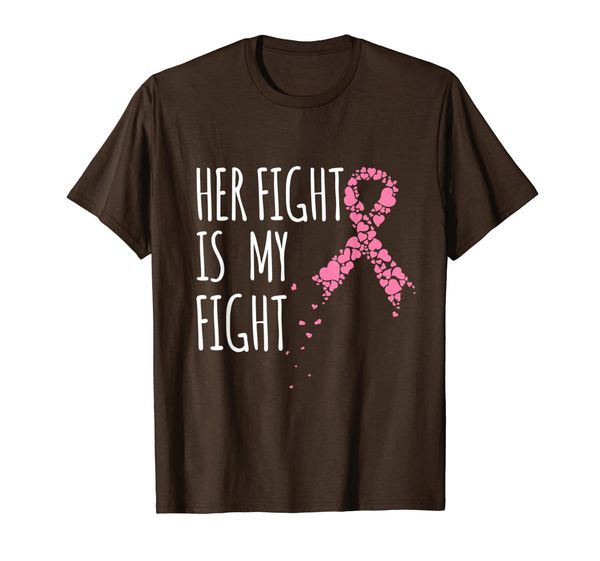 

her fight is my fight gifts breast cancer awareness tshirt, White;black