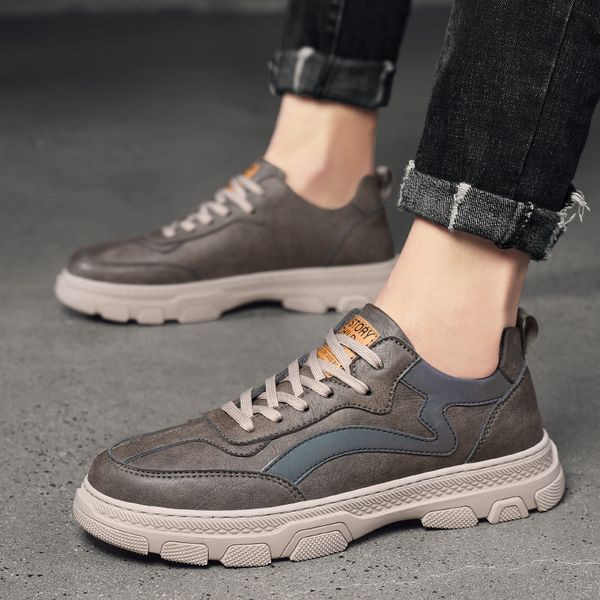

2021 new tooling autumn british breathable canvas martin boots trendy versatile fashion big head casual men's shoes, Black