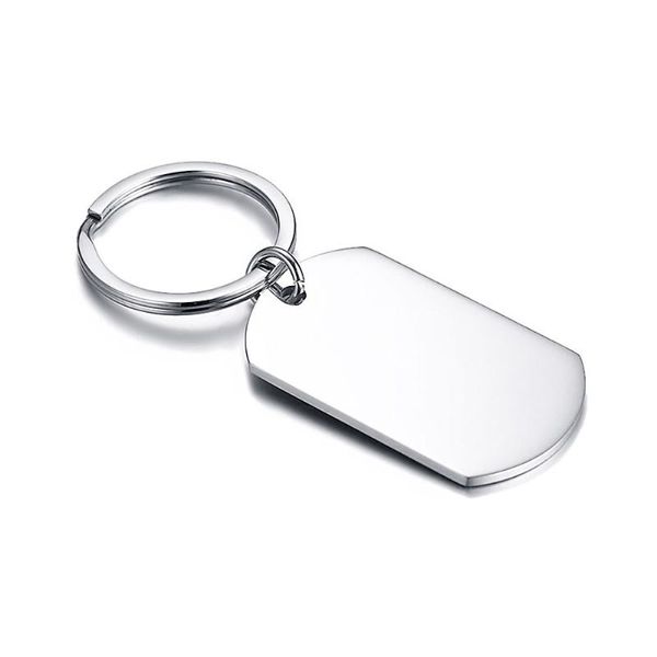

keychains stainless steel large size blank hand stamped diy engraved, Silver