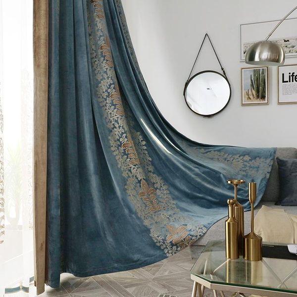 

curtain & drapes european style curtains for living dining room bedroom embroidered light luxury flannel blackout