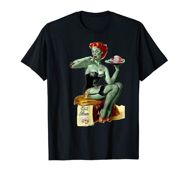 

men's t-shirts zombie pin up girl halloween t-shirt, White;black