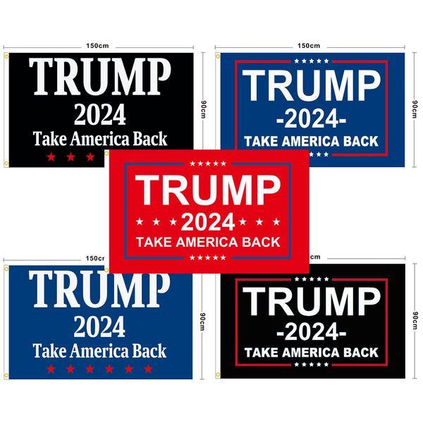 Trump Flag 2024 Stati Uniti 36 Stili 90 * 150 cm Bandiere adesive per la campagna presidenziale Donald Adesivi per paraurti per auto FHL373-WY1553
