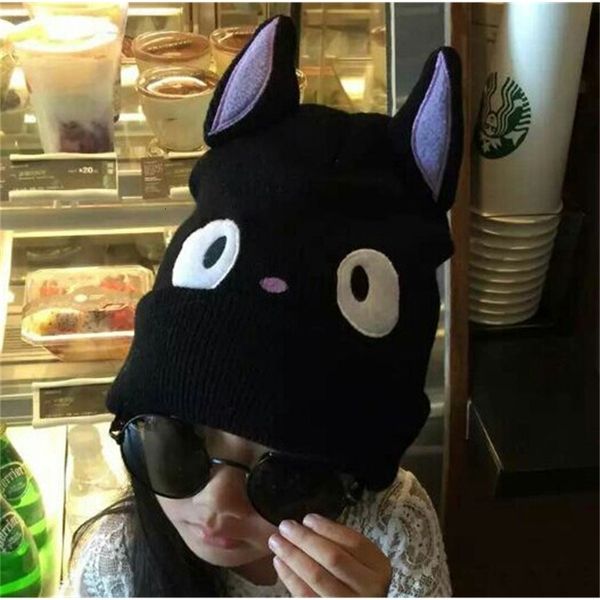 

elastic cap for boys and girls autumn and winter baby cat model mother daughter knitting wool cap parent child cap 3 colors, Blue;gray