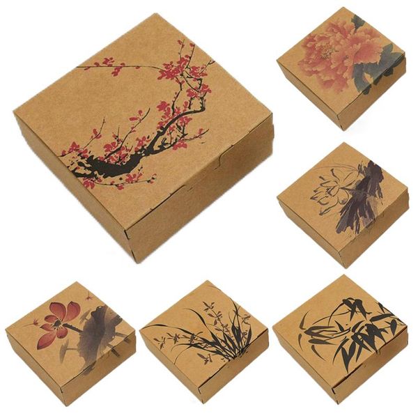 

gift wrap ink wash painting pattern mooncake box gifts baking packaging diy handmade party supplies