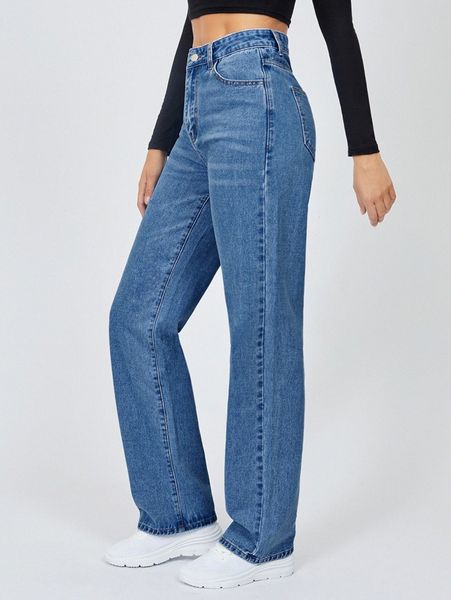 

tall high waist light washed jeans 012m#, Blue