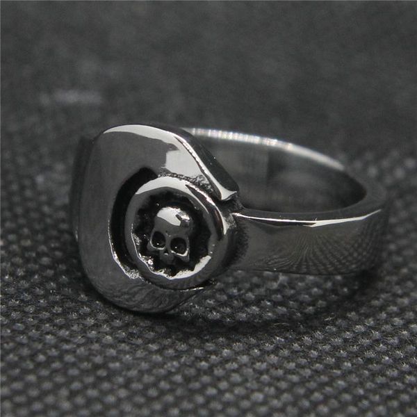 

cluster rings drop ship 7-14 spanner skull ring 316l stainless steel mens punk, Golden;silver