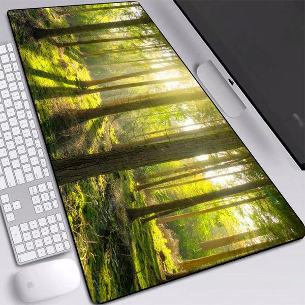 

mouse pads & wrist rests big keyboards mat gaming hd forest picture printed pad green eye protection size 30x80/40x90cm for desktop