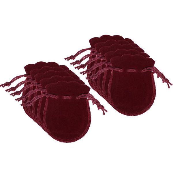 

gift wrap 10 pcs bags drawstring jewelry pouches calabash candy for wedding birthday party favors - 7x9cm (red)