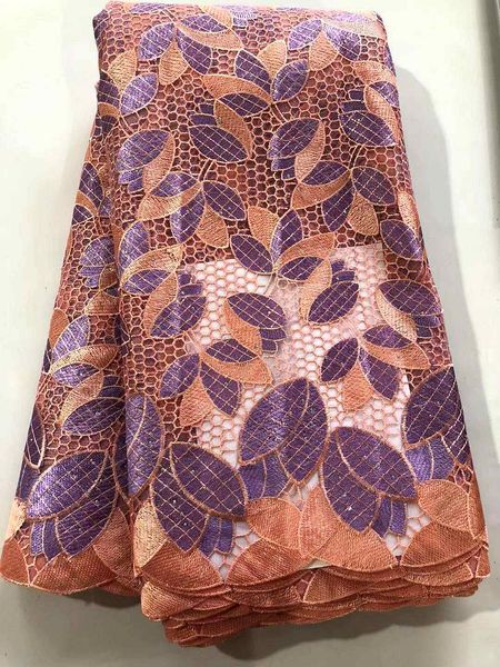 

nigerian lace fabric 2023 lilac embroidery african guipure cord laces fabrics for party sewing, Black;white