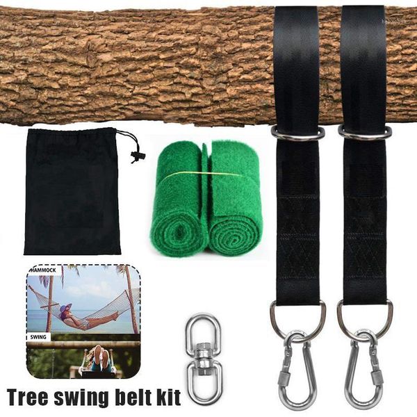 Atacado Tree Swing Strap Kit Ajustável Alça de ombro + 300lbs Carabiner + Gancho de balanço para acessórios de instalação rápida e fácil