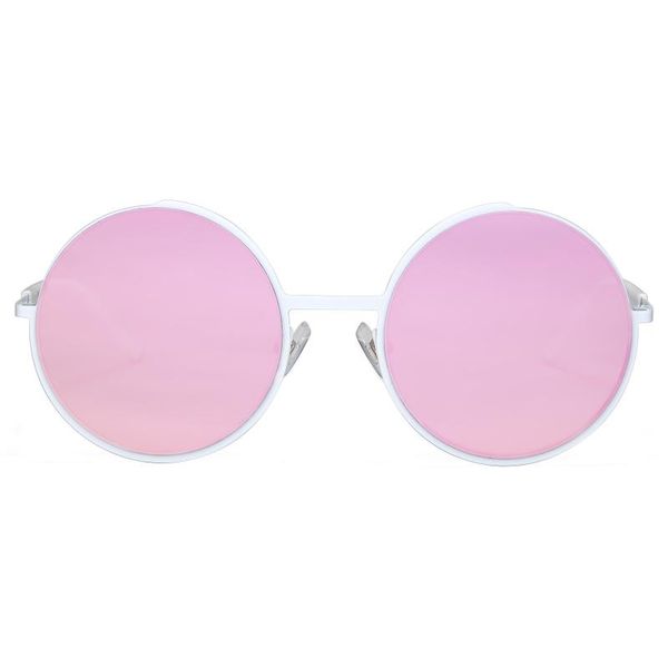 

sunglasses 2021 retro round red women brand designer sun glasses for female male alloy mirror pink fashion, Blue