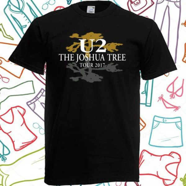 

u2 the joshua logo men's black t-shirt size s to 3xl, White;black