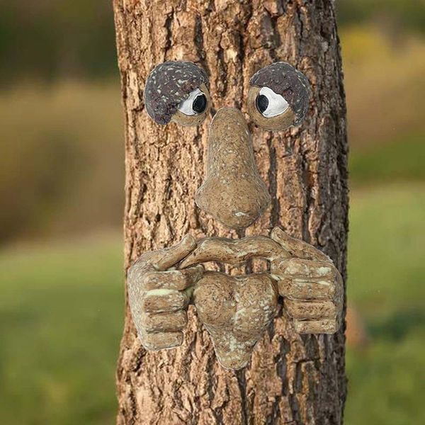 

garden decorations luminous bark ghost face facial features decoration easter creative props outdoor jardineria decoracion