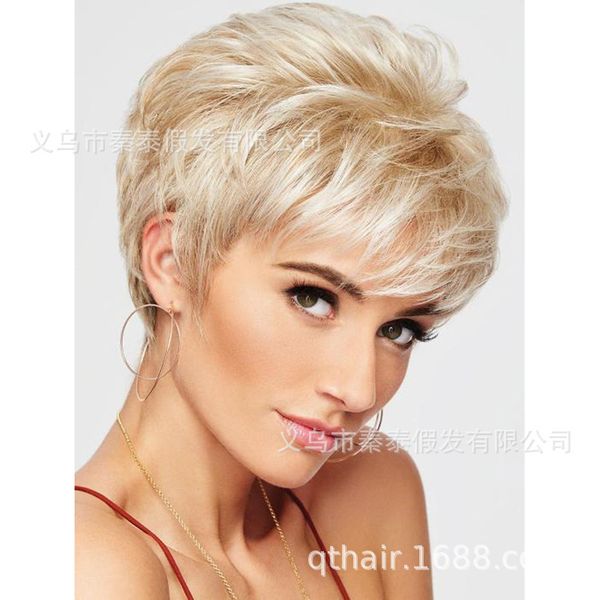 

short women's selling curly hair chemical fiber wig rose intranet, Black