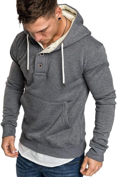 

men's hoodies & sweatshirts 2021 spring fashion solid color simple men, Black