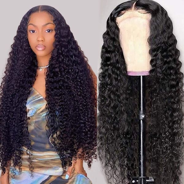 

lx brand deep wave lace front wigs for women synthetic heat resistant fiber natural hair long wigs black color cosplay wigfactory direct