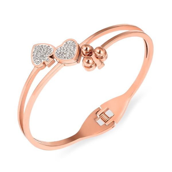 

bangle model rose gold color stainless steel non-fading bracelet jewelry ladies couple festival titanium for women, Black