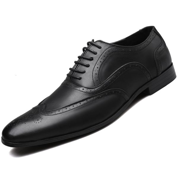 

shoe size 38-48 formal office social design male luxury wedding dress men leather shoes bsai, Black