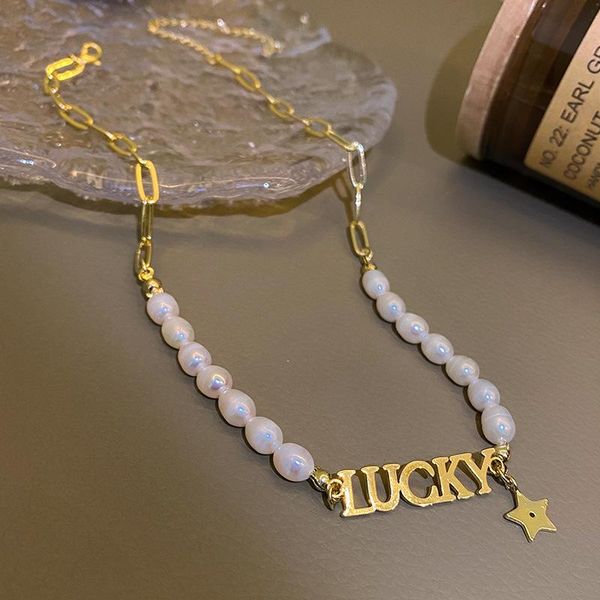

chains freshwater pearl necklace female 2021 tide light luxury niche clavicle chain neck accessories choker summer, Silver