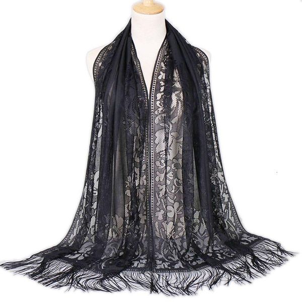 

scarves brand design summer lady lace scarf tassel sheer metallic women triangle bandage floral shawl muslim hollowed, Blue;gray