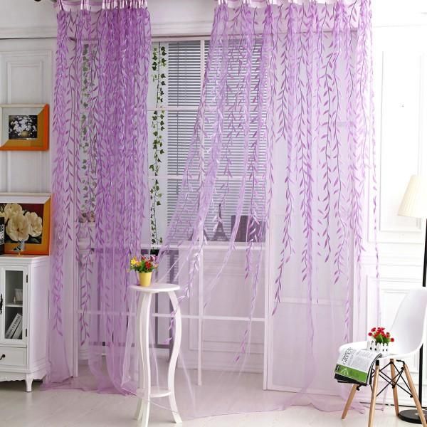

curtain & drapes factory price room willow pattern voile window sheer panel scarfs