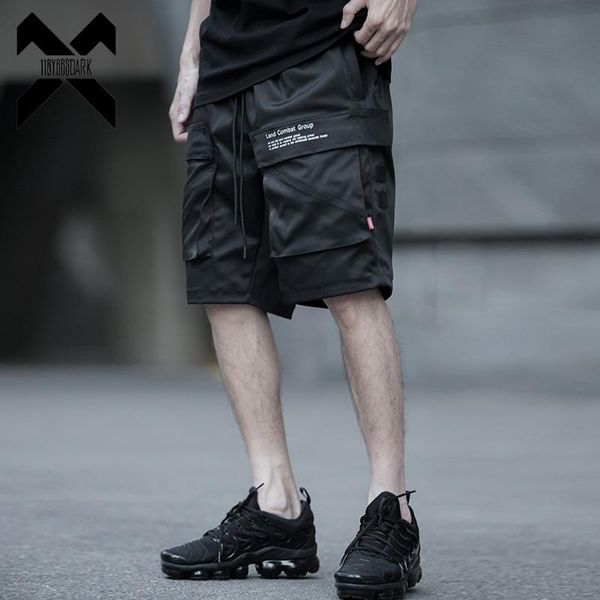 

bybb's dark 2021 hip hop multi-pocket cargo shorts men joggers tactics streetwear summer casual sweatpant black dgh2 men's, White;black