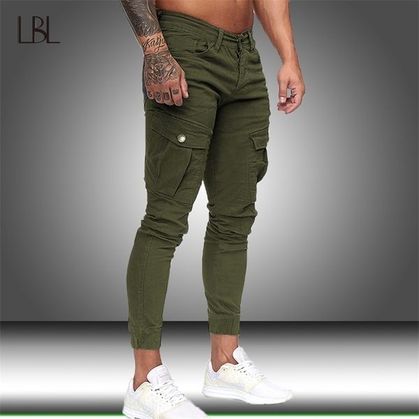 

tactical pants men cargo army military style multi-pocket trousers male hip hop harem pencil man hiking trekking sweatpant 210715, Black